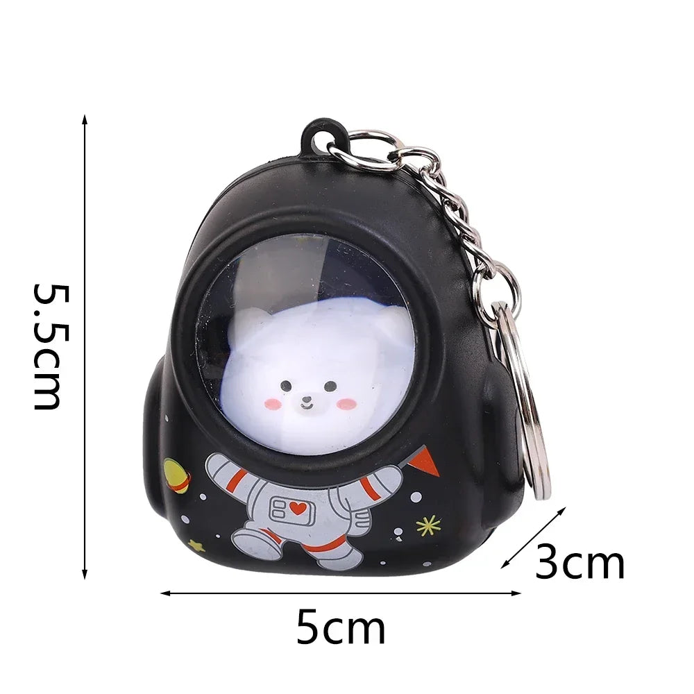 Luminous Backpack Astronaut Keychain Women Men Starry Sky Portable Cute Keychains Daily Travelling Bag Pendant Fashion Accessory