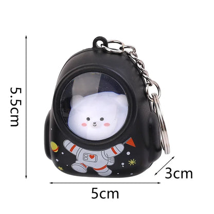 Luminous Backpack Astronaut Keychain Women Men Starry Sky Portable Cute Keychains Daily Travelling Bag Pendant Fashion Accessory