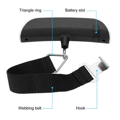 Pèse-bagage numérique portable – Écran LCD, jusqu'à 50 kg