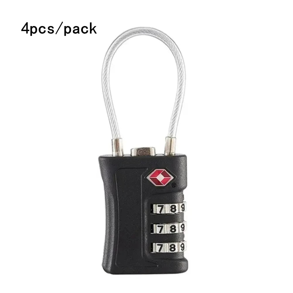 Cadenas TSA pour Valise – Set de 4, Code à 3 Chiffres & Design Bicolore