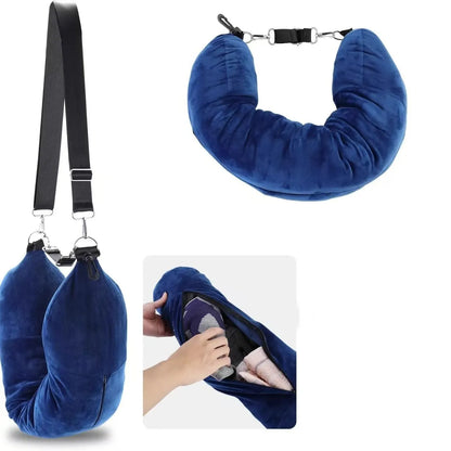 Self-Inflating Travel Neck Pillow – Portable, Airplane & Car