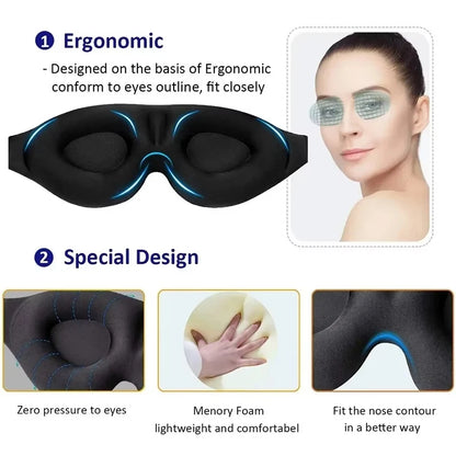 Masque de Sommeil 3D – Ultra-doux, Respirant & Zéro Pression
