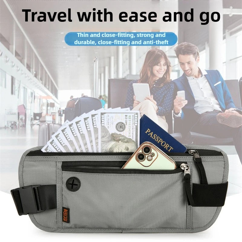 Ceinture Banane Anti-RFID – Porte-monnaie & Passeport Caché pour Voyage