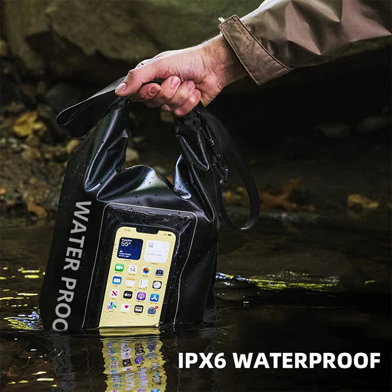 2L 5L Dry Bag Swimming Pack Touch Screen Outdoor Waterproof Kayak Storage Bag Trekking Drifting Rafting Surfing Boating Backpack