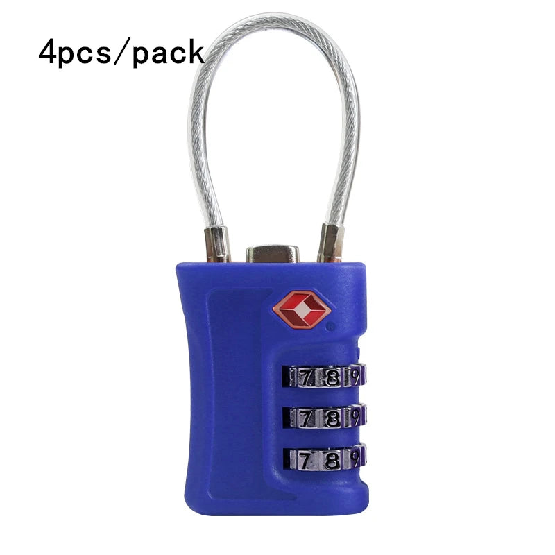 Cadenas TSA pour Valise – Set de 4, Code à 3 Chiffres & Design Bicolore