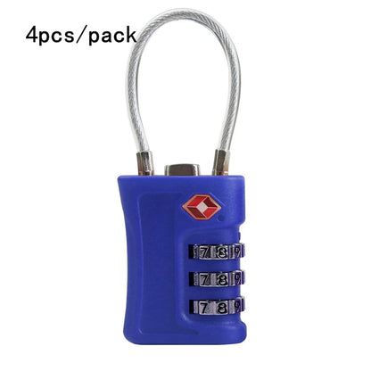 Cadenas TSA pour Valise – Set de 4, Code à 3 Chiffres & Design Bicolore