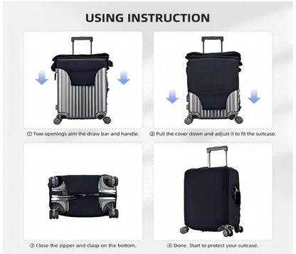 Anti-Scratch Washable Luggage Cover Duck Print High Elasticity Fits 18-32 Inch Suitcases Dustproof For Outdoor Travel Use