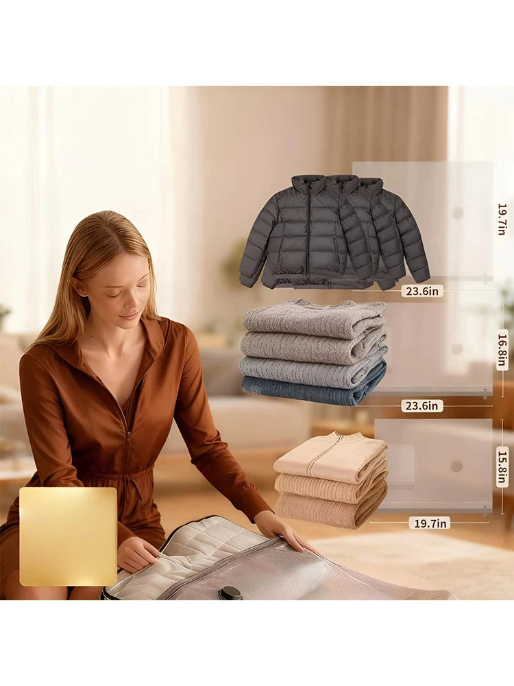 Vacuum Compression Bag Travel Storage Bag Thickened Clothes Blanket Down Jacket Luggage Special 2026 Gray New 40-50cm Air Valve