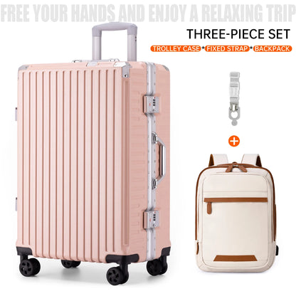 Valise trolley à cadre aluminium 20"-28" – Port USB, serrure à combinaison & roues spinner