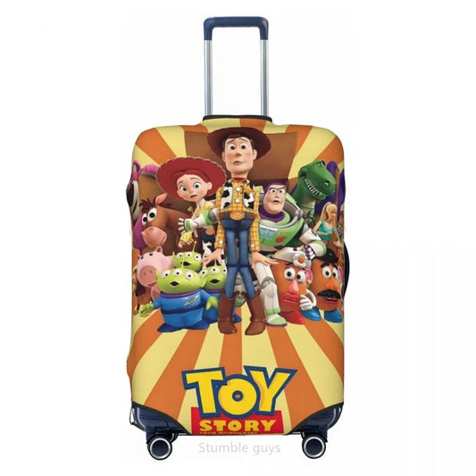 Travel Suitcase Protective Sleeve Toys Pattern Elastic Fabric Fits 18-32 Inch Luggage Dustproof Washable Anti-Scratch