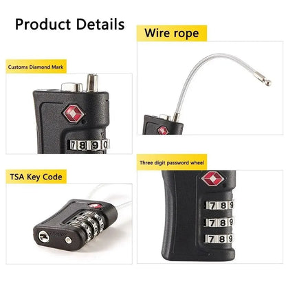 Cadenas TSA pour Valise – Set de 4, Code à 3 Chiffres & Design Bicolore