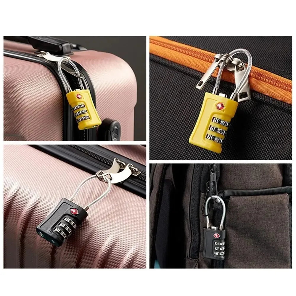 Cadenas TSA pour Valise – Set de 4, Code à 3 Chiffres & Design Bicolore