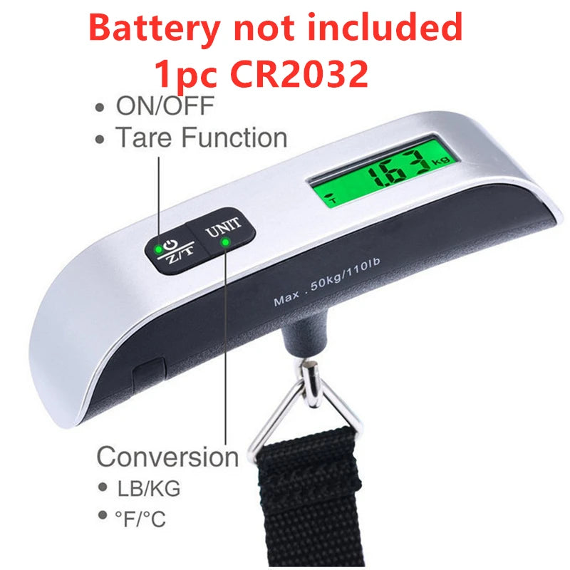 Pèse-bagage numérique portable – Écran LCD, jusqu'à 50 kg