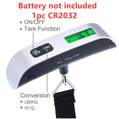 Pèse-bagage numérique portable – Écran LCD, jusqu'à 50 kg