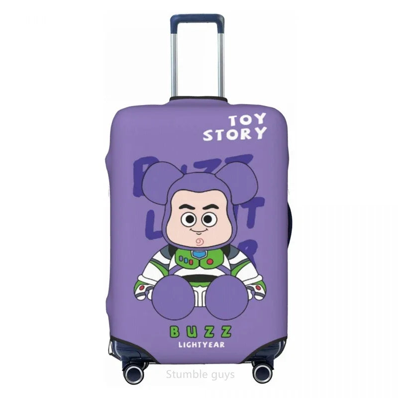 Travel Suitcase Protective Sleeve Toys Pattern Elastic Fabric Fits 18-32 Inch Luggage Dustproof Washable Anti-Scratch