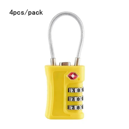 Cadenas TSA pour Valise – Set de 4, Code à 3 Chiffres & Design Bicolore