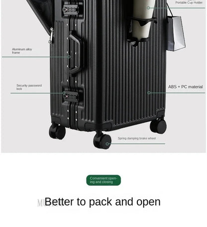 Aluminum Cabin Suitcase with USB Port – Modern Design & 360° Wheels