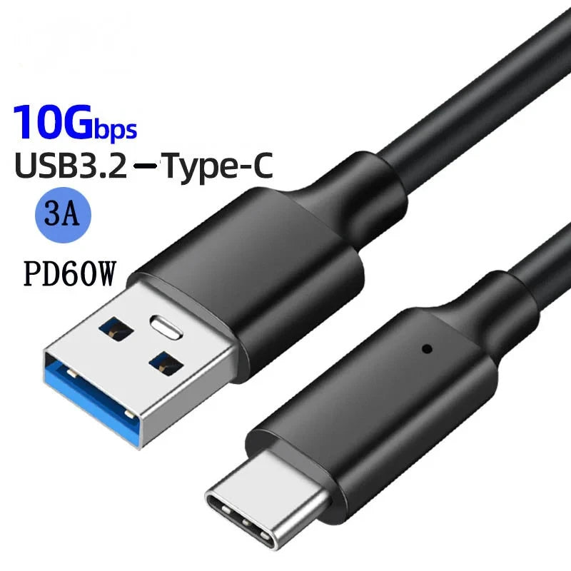 USB-C Fast Charging Cable 60W Travel – 10Gbps Transfer, 1m & 2m