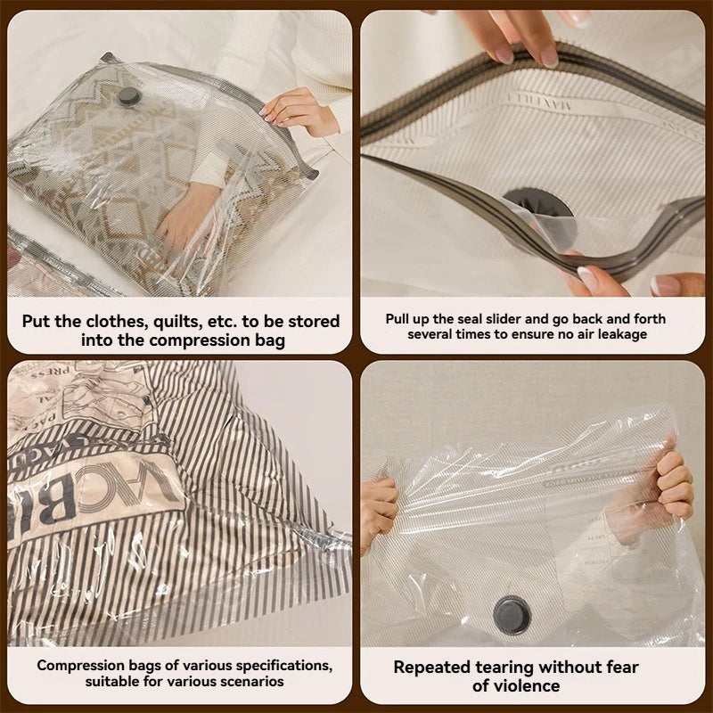 Vacuum Bags for Travel with Rechargeable Air Pump, Carry-on Size Compression Packing Bags for Luggage and Suitcase, Space Saver