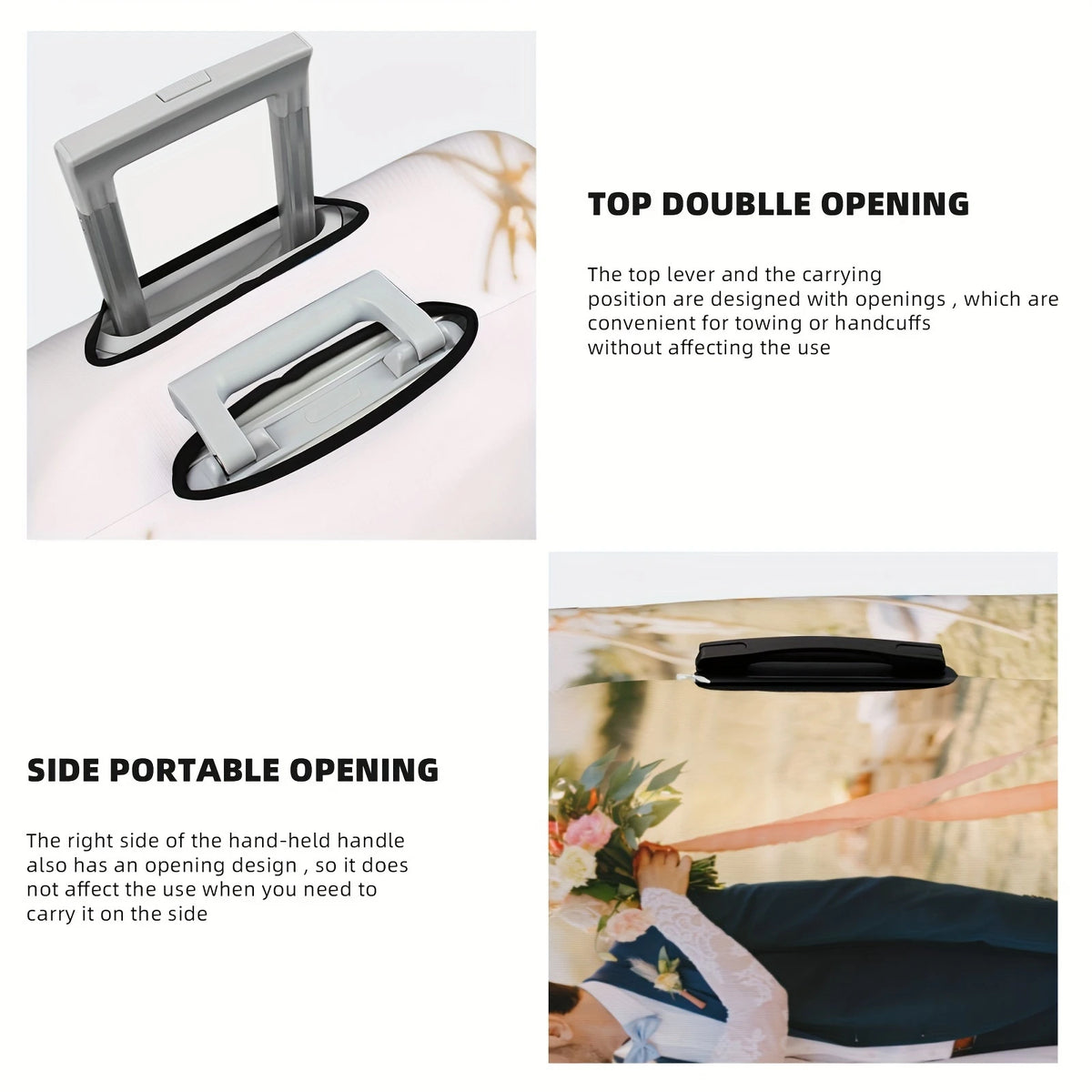 Housse de valise personnalisée avec photo – Impression recto verso, élastique & lavable