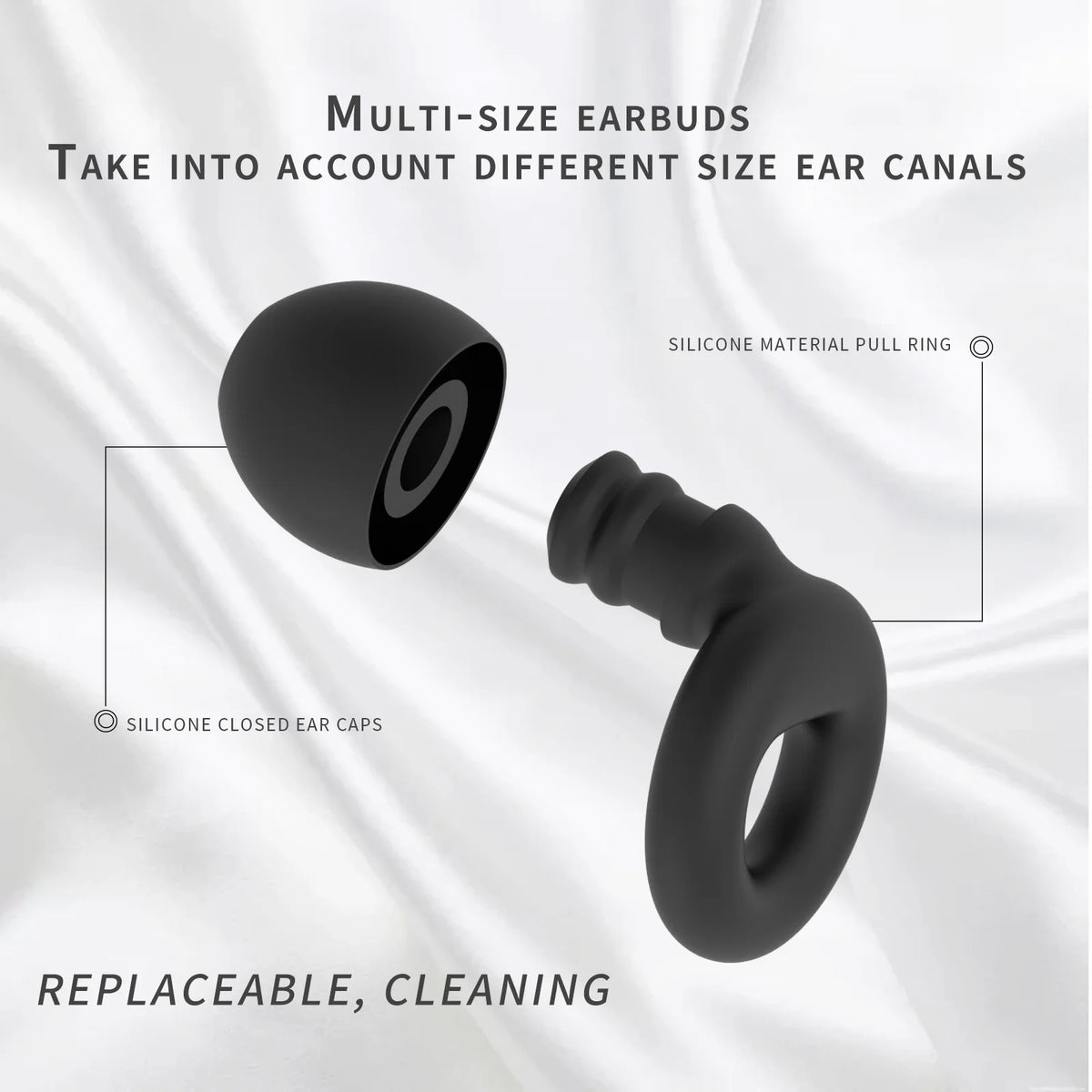 Bouchons d’oreilles silicone voyage – Réduction bruit, sommeil en avion