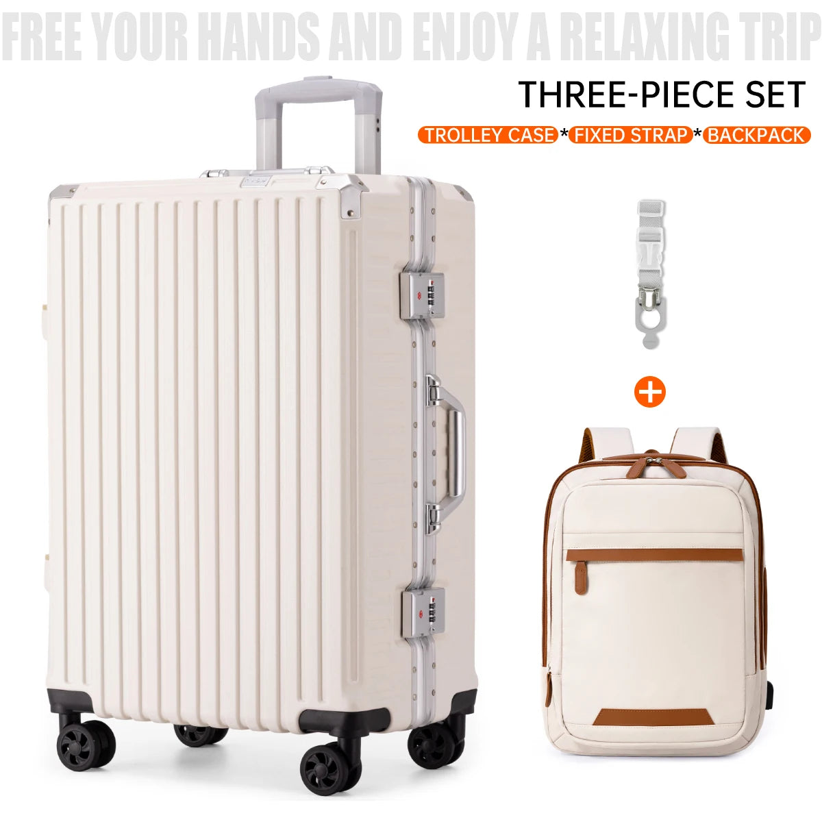Valise trolley à cadre aluminium 20"-28" – Port USB, serrure à combinaison & roues spinner