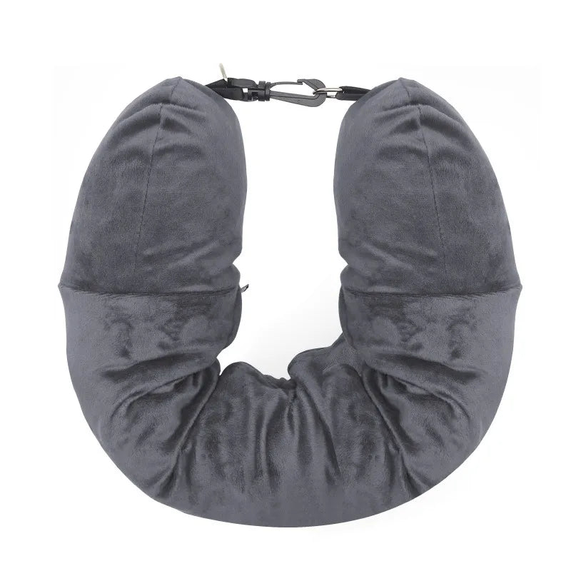 Self-Inflating Travel Neck Pillow – Portable, Airplane & Car