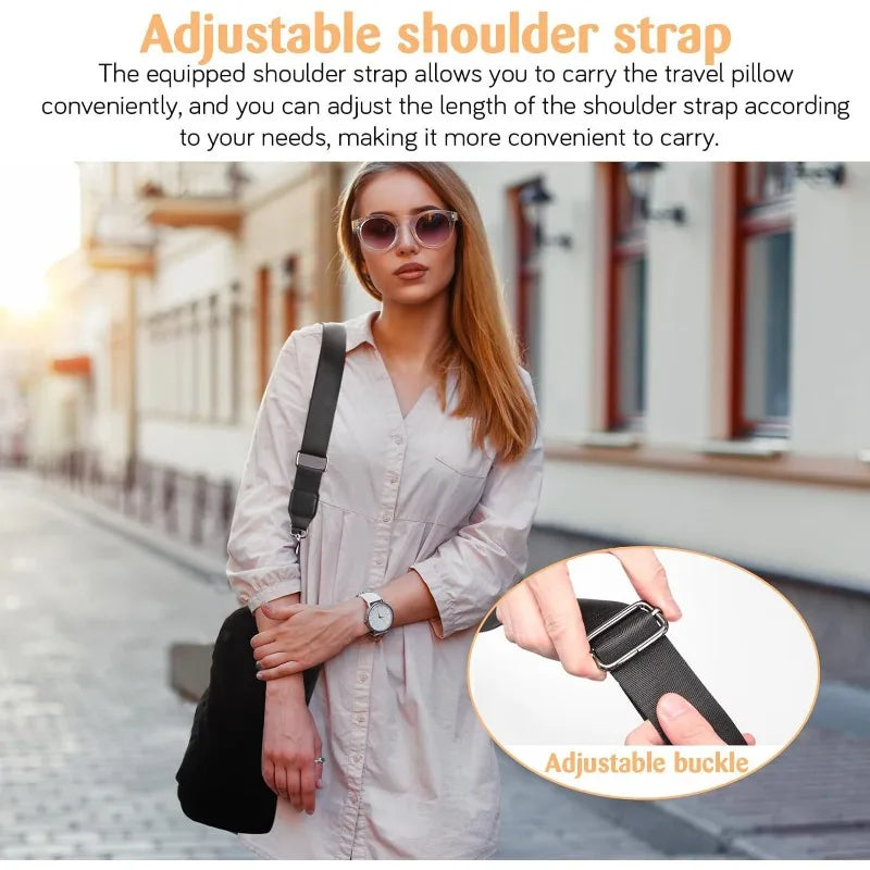 Self-Inflating Travel Neck Pillow – Portable, Airplane & Car