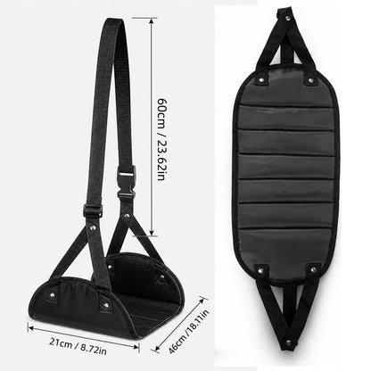 Repose-pied hamac voyage – Avion & train, bambou avec sangle réglable
