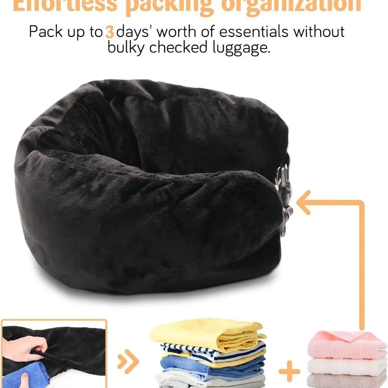 Self-Inflating Travel Neck Pillow – Portable, Airplane & Car