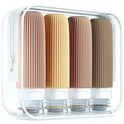 Flacons toilette voyage rechargeables – Set 4, sans BPA & anti-fuite