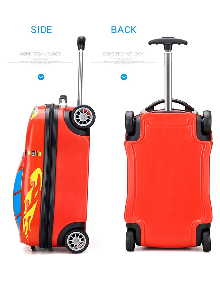 Valise enfant 3D à roulettes – Design voiture, garçon & fille