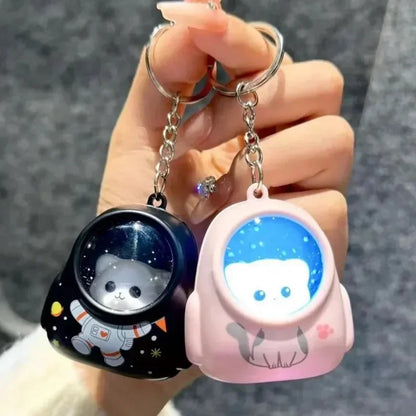 Luminous Backpack Astronaut Keychain Women Men Starry Sky Portable Cute Keychains Daily Travelling Bag Pendant Fashion Accessory