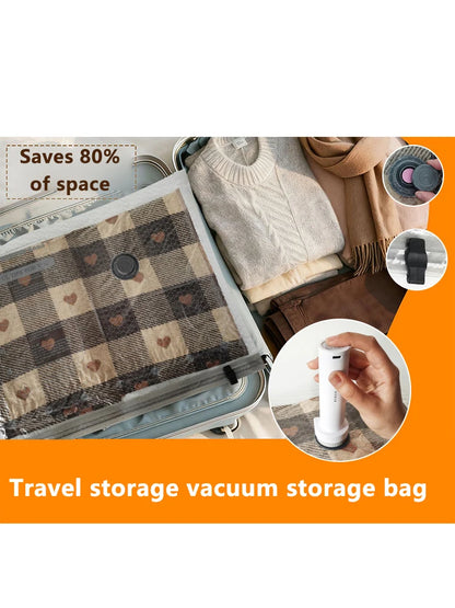 Vacuum Compression Bag Travel Storage Bag Thickened Clothes Blanket Down Jacket Luggage Special 2026 Gray New 40-50cm Air Valve