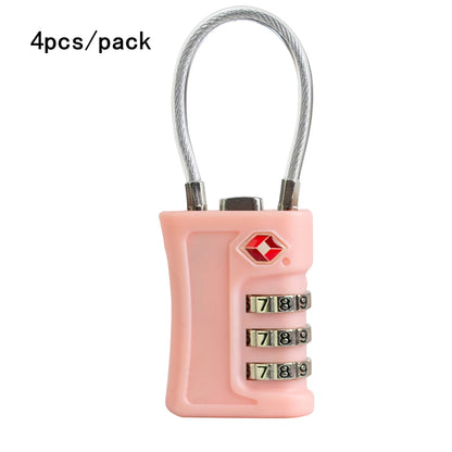 Cadenas TSA pour Valise – Set de 4, Code à 3 Chiffres & Design Bicolore