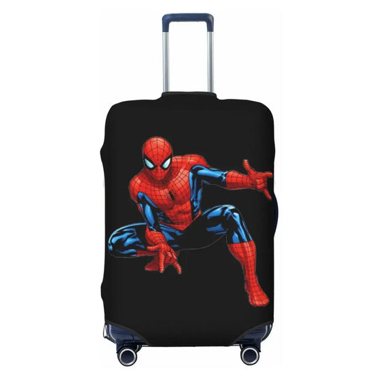 Dustproof Anti-Scratch Luggage Cover Fashion Spider Print Elastic Fits 18-32 Inch Suitcases Washable Durable For Travel