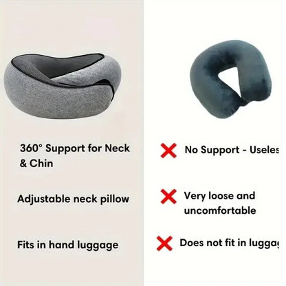 Oreiller voyage mémoire de forme – Support cervical ajustable