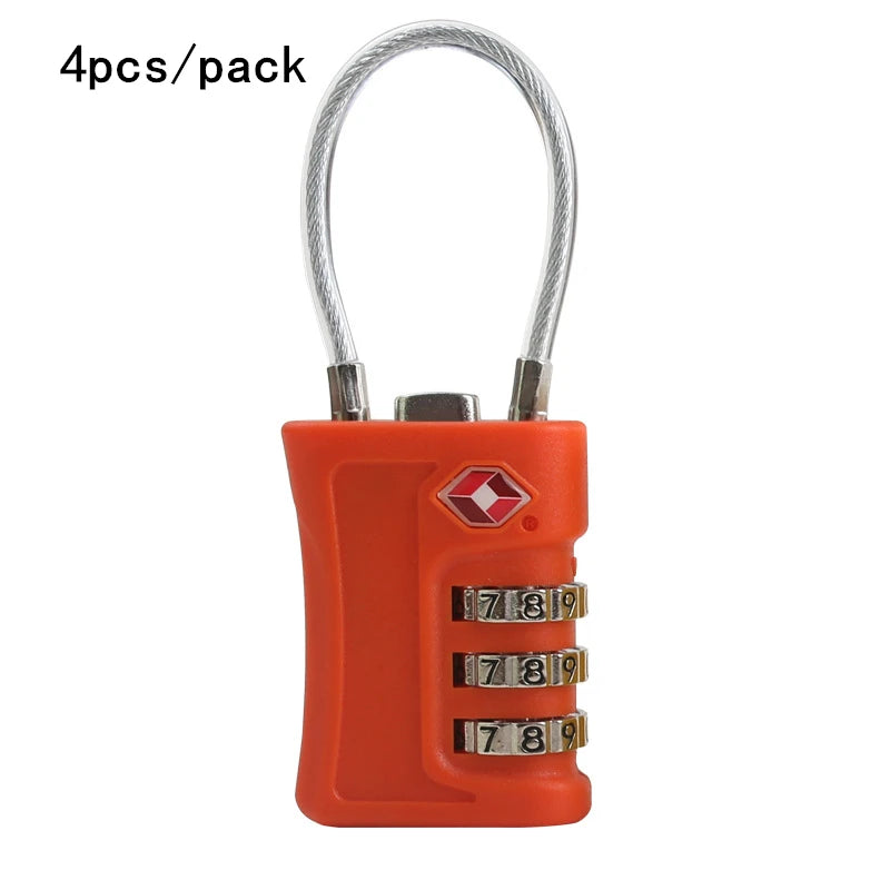 Cadenas TSA pour Valise – Set de 4, Code à 3 Chiffres & Design Bicolore