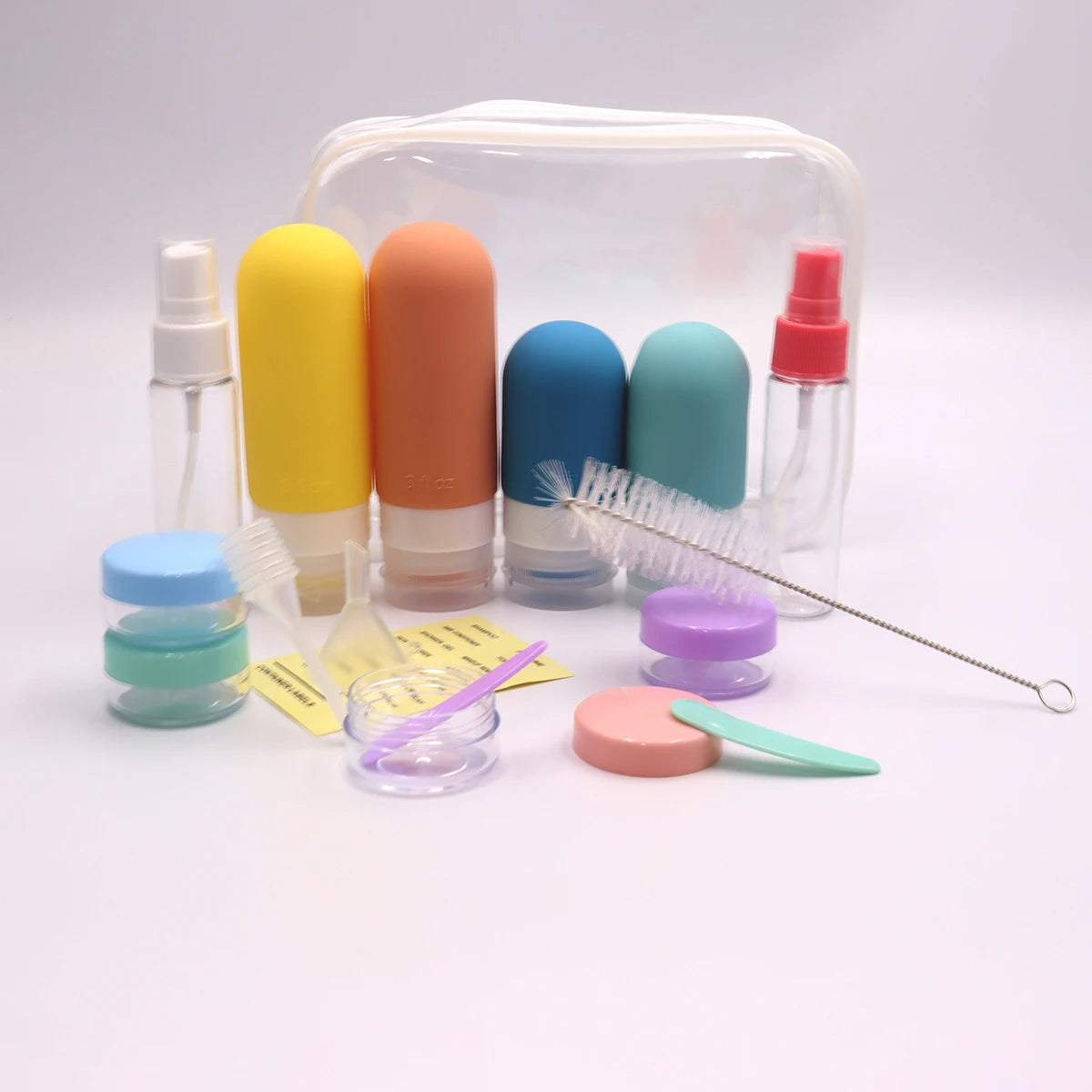 Flacons toilette voyage rechargeables – Set 4, sans BPA & anti-fuite