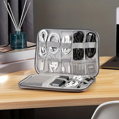 Travel Essentials Multi-pocket Cable Organizer Bag, Small Charging Cord Storage, Charger, Cables, Cord Storage And Accessory Bag