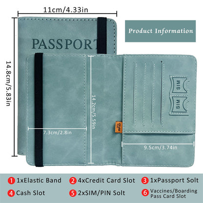 Pochette Passeport en Cuir Anti-RFID – Porte-cartes & Portefeuille Voyage