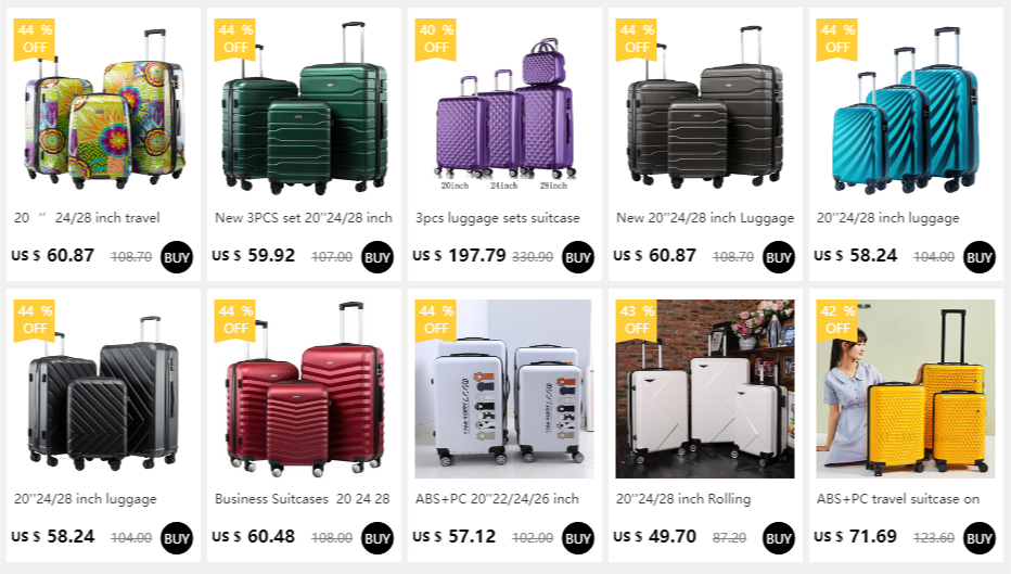 Set de 4 Valises Rigides Spinner – 18/22/26/30 pouces