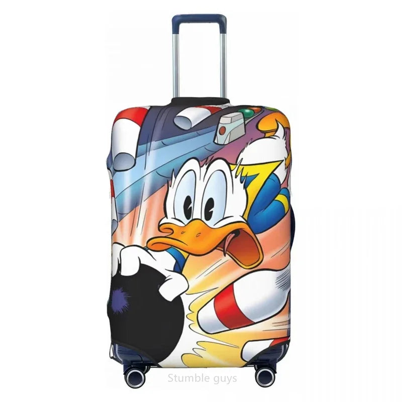 Anti-Scratch Washable Luggage Cover Duck Print High Elasticity Fits 18-32 Inch Suitcases Dustproof For Outdoor Travel Use