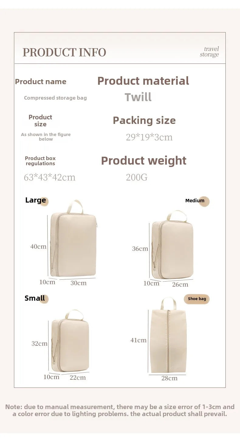 Set 4 cubes de rangement valise – Impérméable, léger & compressible
