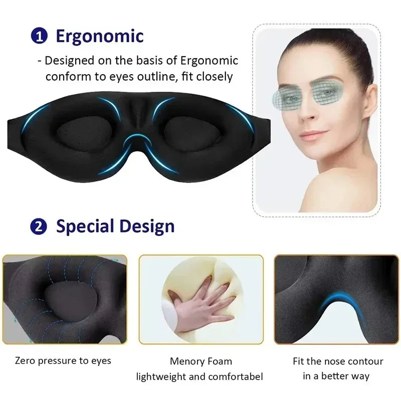 Masque de Sommeil 3D – Ultra-doux, Respirant & Zéro Pression