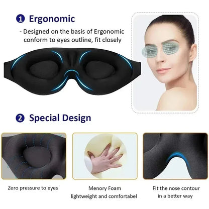 Masque de Sommeil 3D – Ultra-doux, Respirant & Zéro Pression