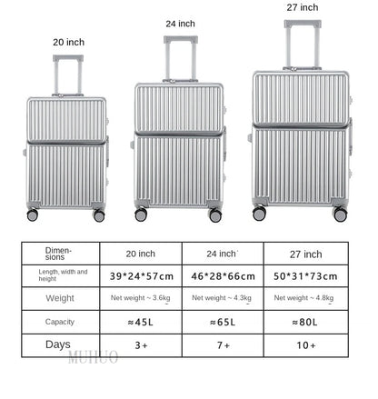 Aluminum Cabin Suitcase with USB Port – Modern Design & 360° Wheels