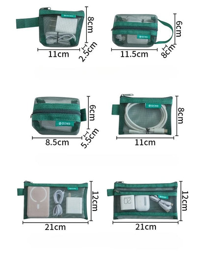 Lot de 6 pochettes de rangement transparentes – Organisateur voyage, maquillage & accessoires
