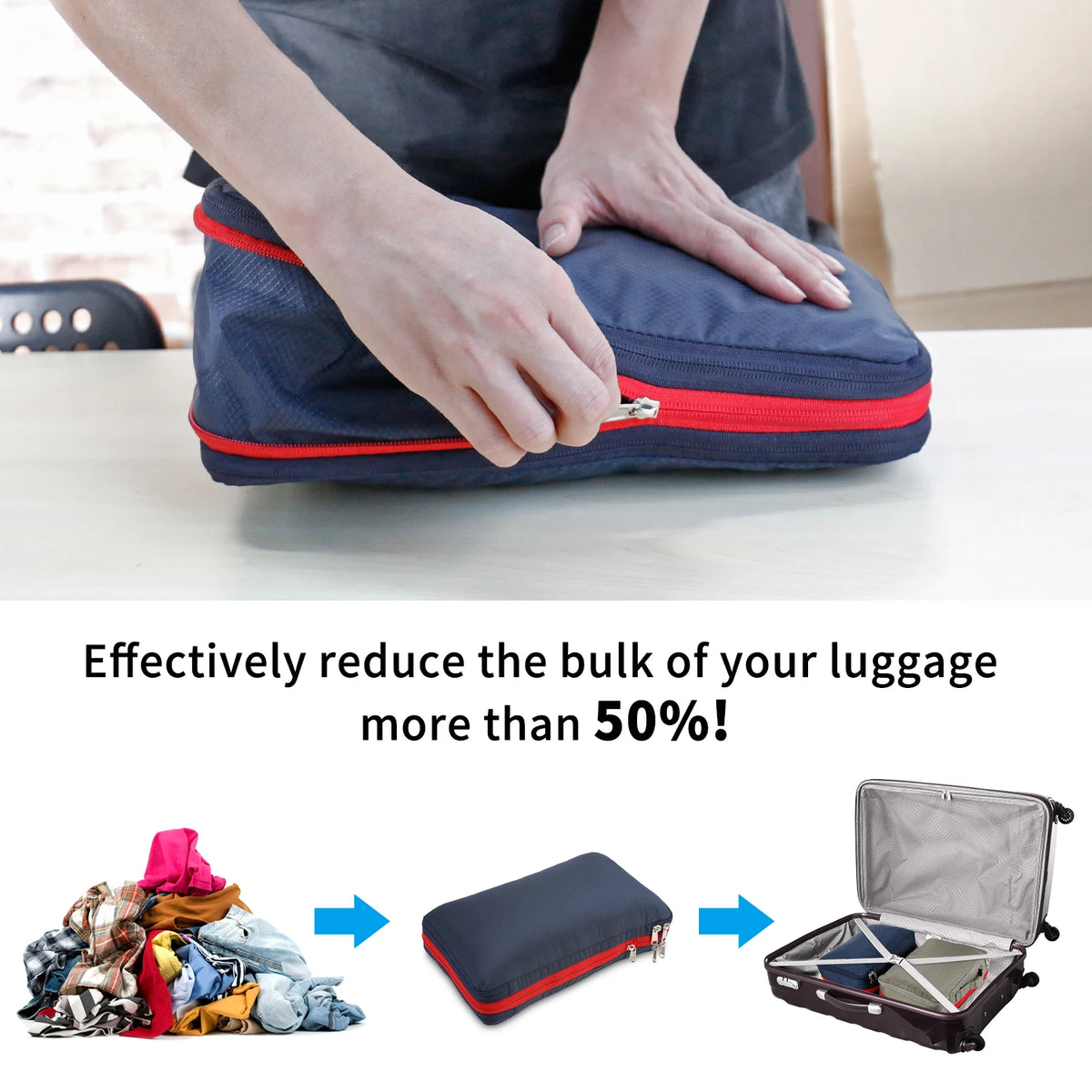 Cubes de rangement valise imperméables – Double compartiment propre/sale
