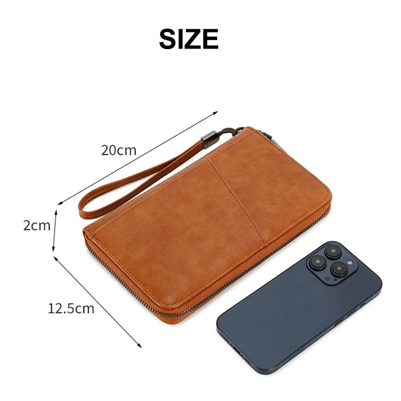 Portefeuille de voyage avec clip passeport – Cuir PU, anti-RFID, homme & femme